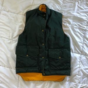 Vintage Paul Petzoldt green and yellow puffy vest